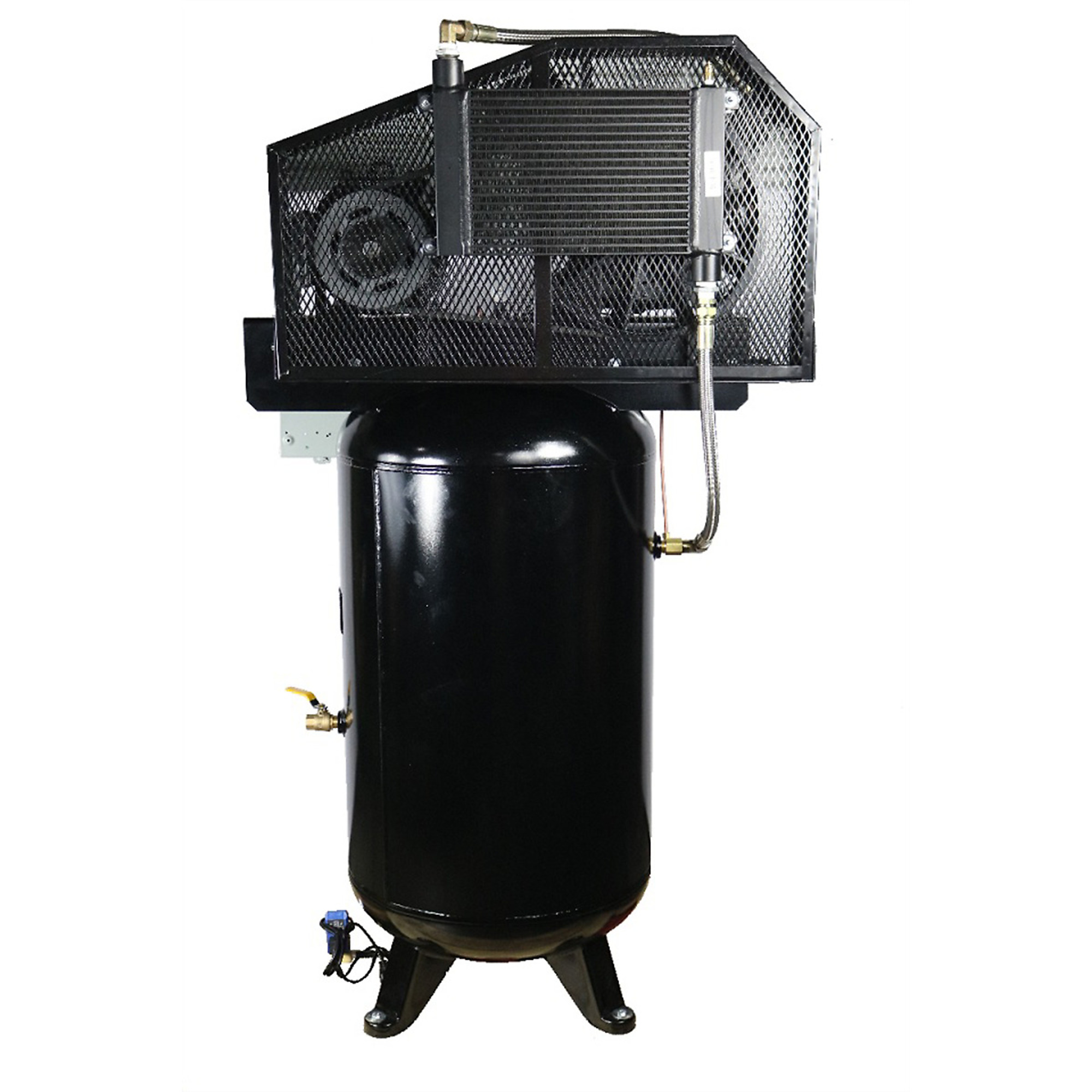 Atlas Automotive Equipment AF8P 80 Gallon Air Compressor with Plus Package, Mag Starter, 2 Cylinder, 2-Stage Pump, 5hp Running Low RPM Motor, 145-175 PSI, 220V Single Phase, 1/2" NPT, Made in USA